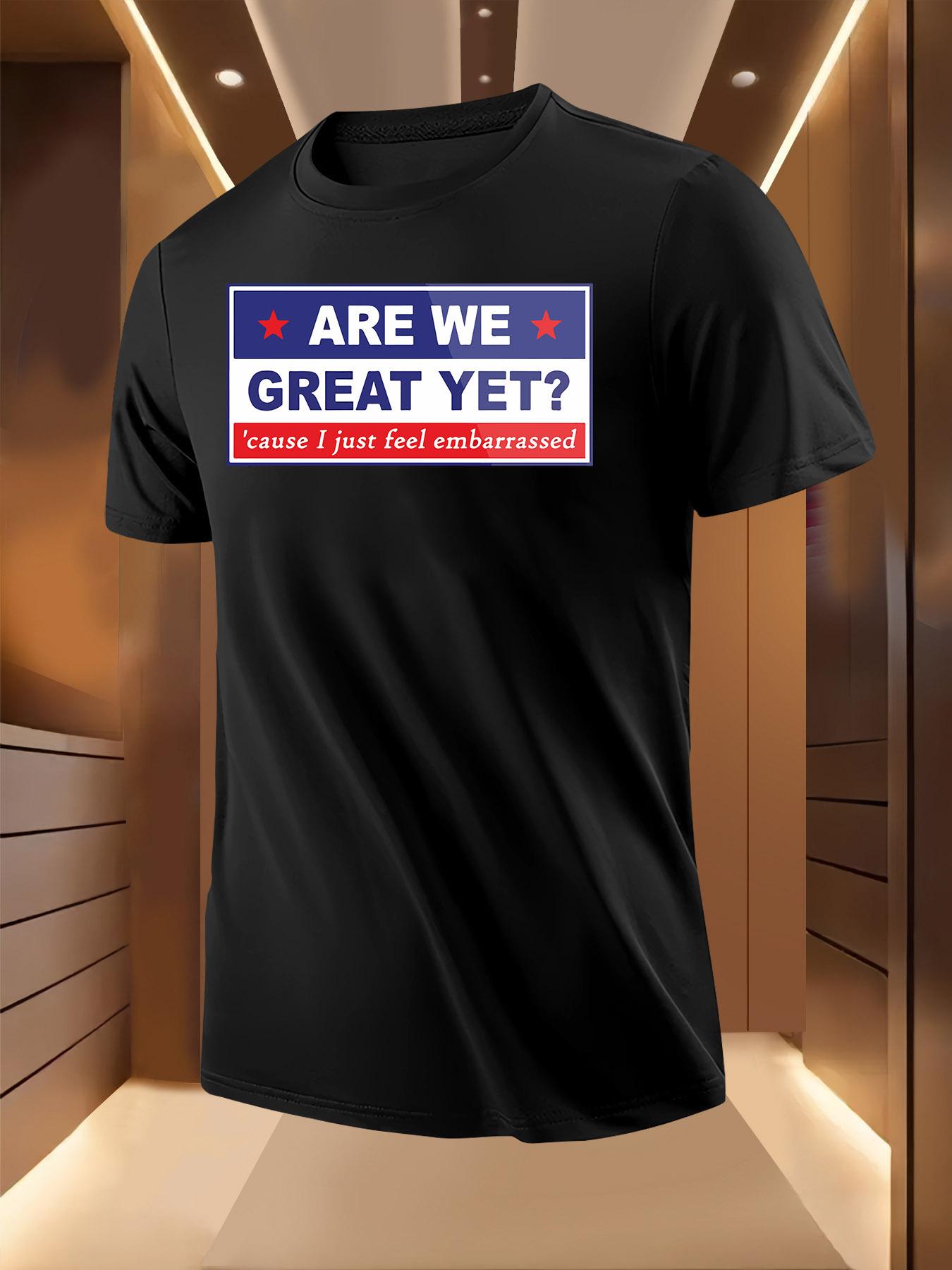 Three-Color Slogan Print Pattern Tshirt XXXL