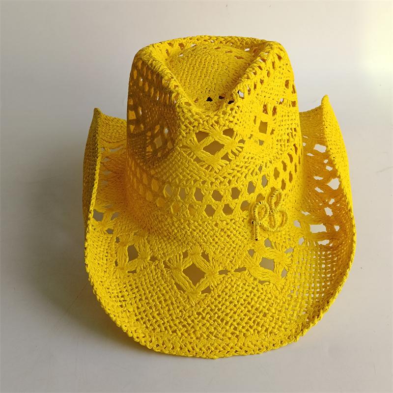 Fashionable Rb Cowboy Hat Letter Straw Hats For Women Men Summer Outdoor Holidays Beach Sun Hat For Women Fashion Panama