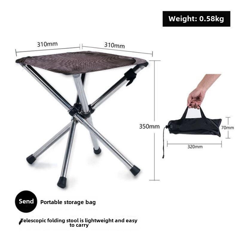 Portable Outdoor Telescopic Folding Camping Chair - Stainless Steel Fishing Stool