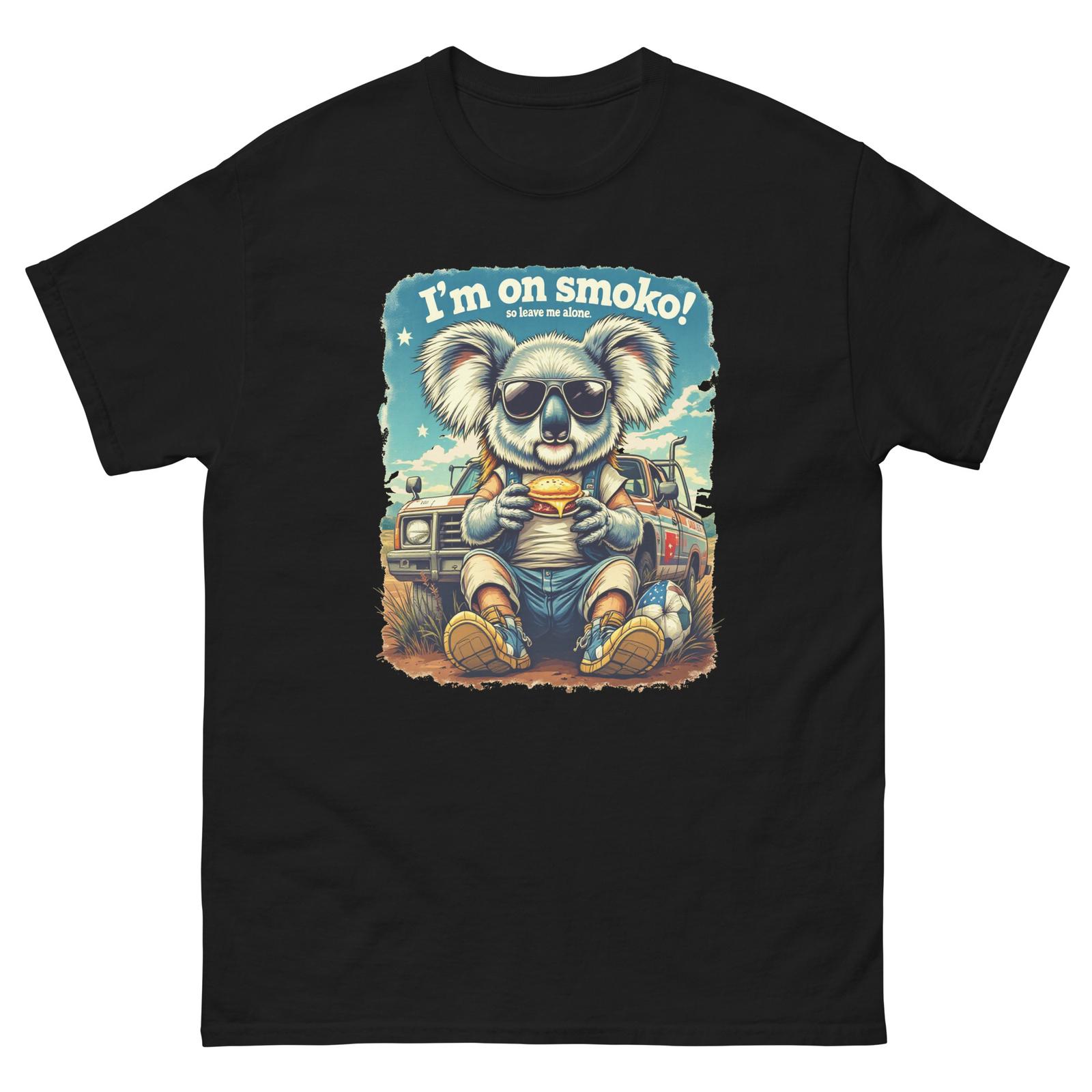 I m On Smoko Koala with Mullet Eating Pie Fun T-Shirt S