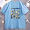 Coffee Cats T Shirt Funny Kawaii Cats Cotton Short Sleeve Round Neck Printed Tshirts Printed Summer Tshirt Casual Loose