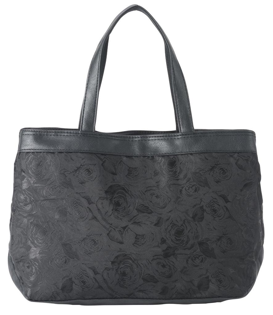 Formal for Ceremonial Rose Pattern [Onta Well] Bag, Black, Occasions, Funerals, Wakes, Handbag,