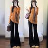 Slight Suit Pants Women's New Drape Small Season Black Casual Thin Flared Pants