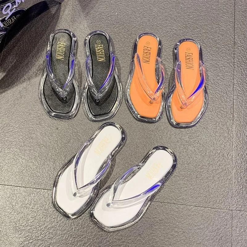 Women's Slippers And Ladies Sandals Transparent Korea Style Slides Pvc Jelly Clear Shoes Premium But Cheap Small Size Vip