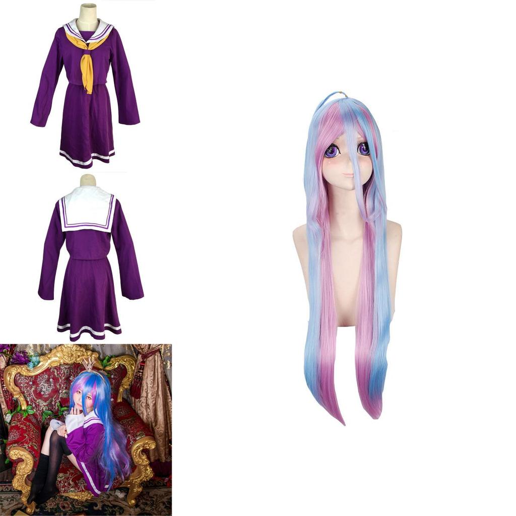 Exquisite No Game No Life Shiro Student Uniform Cosplay Dress Shirt And Tie Set