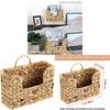 Modern Minimalist Wicker Wallmounted Magazine Rack With Rattan Storage Basket For Home Organization