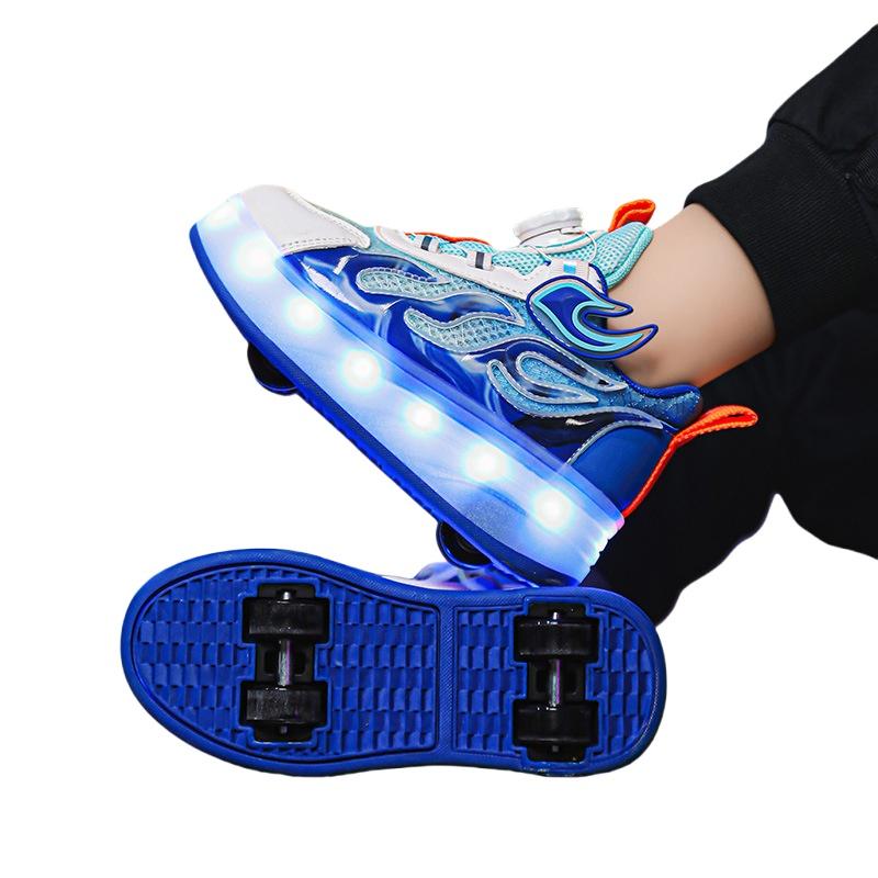 

Children s Four-Wheel Charging Roller Skates LED Light up Inline Skates Boys Walking Shoes Girls Roller Blades Entertainment 38