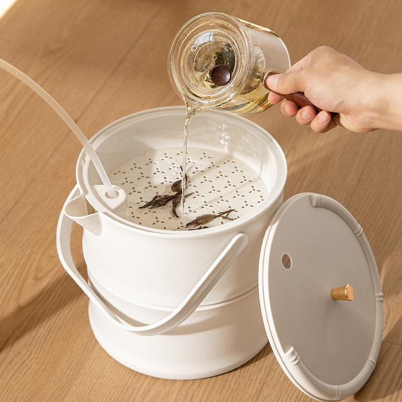 Household Tea Tray Waste Water Bucket Drain Pipe Tea Set Kung Fu Trash Can Tea Bucket Drain Bucket Accessories