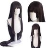 WTB Black Long Straight Synthetic Wig Game Honor Of Kings- Xi Shi Cosplay Cartoon Wig Straight Bangs Long Straight Wig