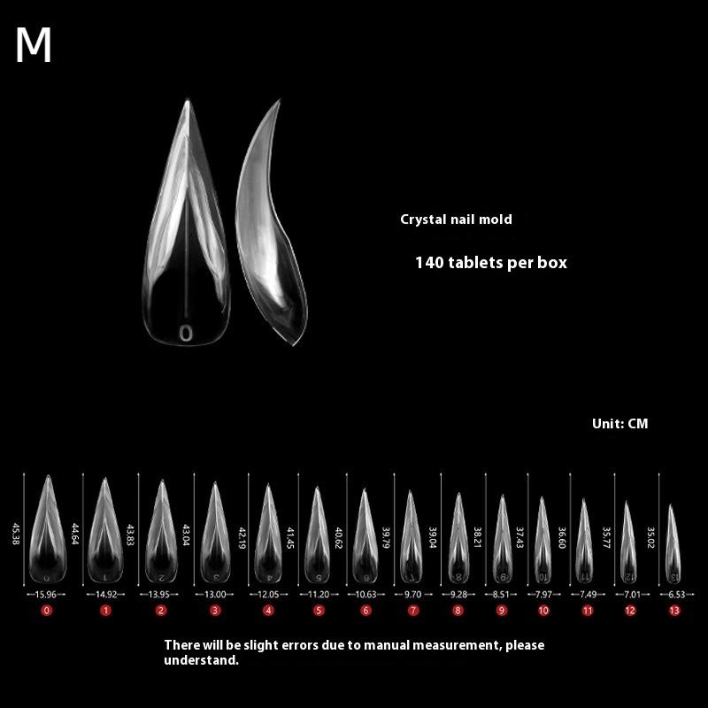 140Pcs/Box Short Curved Stiletto Nail Dual Form For Nail Extension Of 3D Cat'S Claw Sculptural Acrylic Nails Full Cover Molds