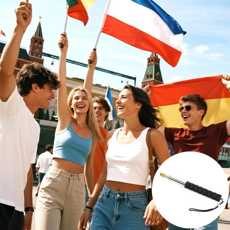 Aste Portabandiera Portatili Retrattili Con 8 Clip Regolabili In Acciaio Inossidabile Per Attività All'aperto E Strumento Didattico