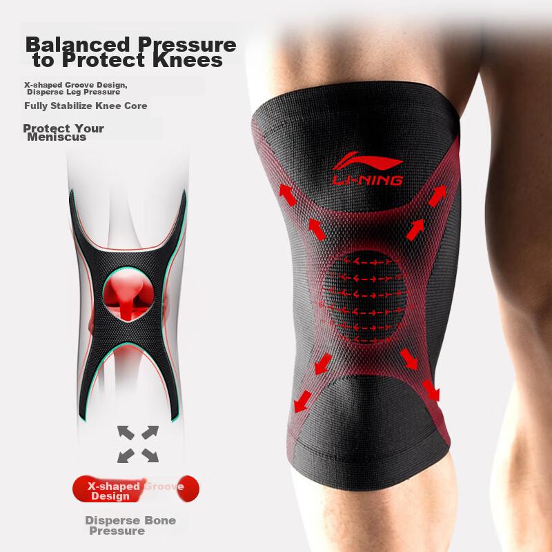 Li-Ning Knee Brace for Sports, Warmth, Men And Women, Cold Legs, Running, Meniscus Injury, Arthritis, Specialized for Hiking, Basketball And Badminto
