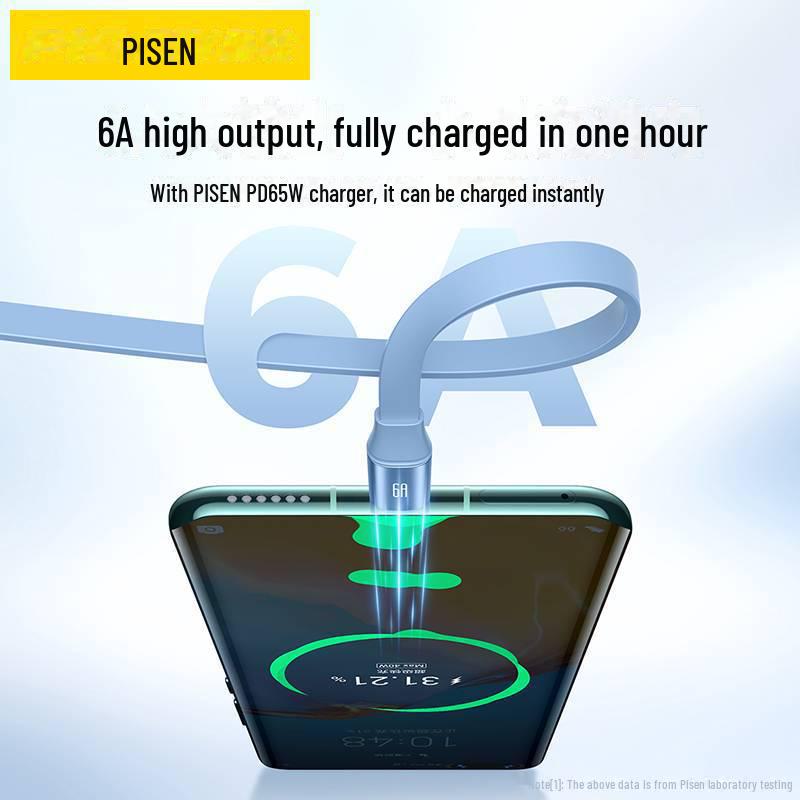 PISEN 6A Einziehbar 3-in-1 Schnellladekabel für Apple und Huawei