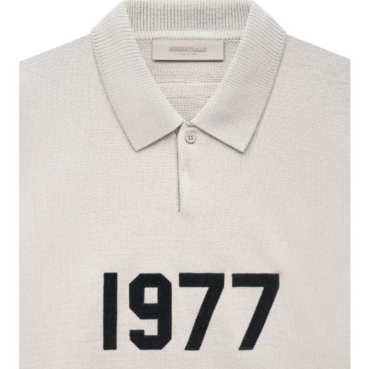 Fear of God Essentials SS22 Knit Long Sleeve Polo Men Tops Wheat FOG-SS22-157
