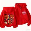 KPop Demon Hunters Zipper Hoodie Cartoon Girls Coat Fashion Thin Clothes Purple Autumn Halloween style Hoodie Jacket Kids Anime Sweatshirt Gift