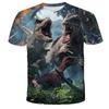 Children's Clothing Boys Girls 3D Printed Dinosaur T-Shirt Summer Short Sleeve Boy Clothes Casual Children Top Kids Clothing