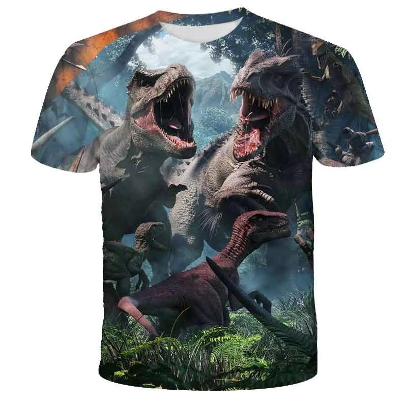 Children's Clothing Boys Girls 3D Printed Dinosaur T-Shirt Summer Short Sleeve Boy Clothes Casual Children Top Kids Clothing