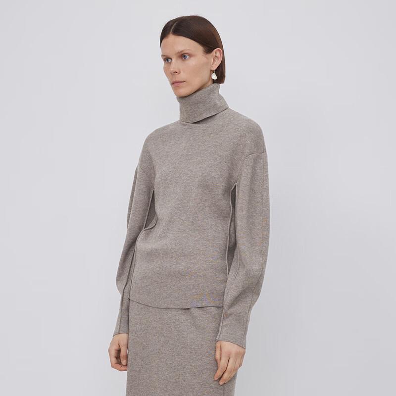 LESS Women's Straight-Fit Turtleneck Wool Blend Pullover Sweater