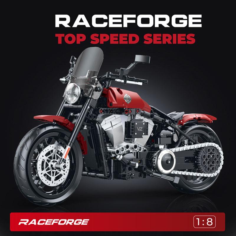 Hanoreton Duke Motorcycle Building Blocks Model - Night Road Edition