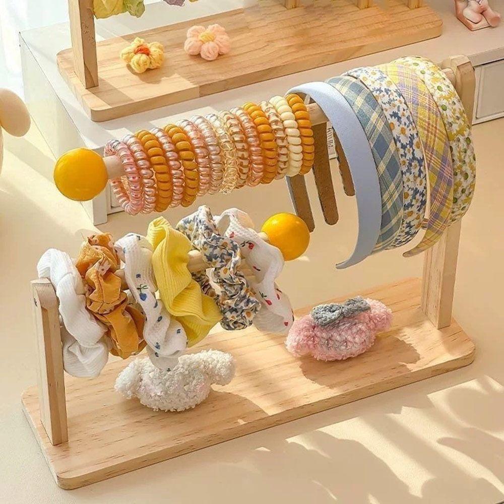 Wooden Hair Band Hair Rope Hair Tie Holder Multifunctional Earring Bracelet Watch Necklace Stand