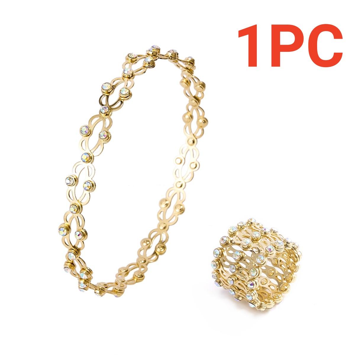 

Мода Магія 2-в-1 Складні Висувні Кільця-Браслети Для Жінок Чоловіків Креативні Інкрустовані Стразами Еластичні Кільця Браслети Ювелірні Вироби