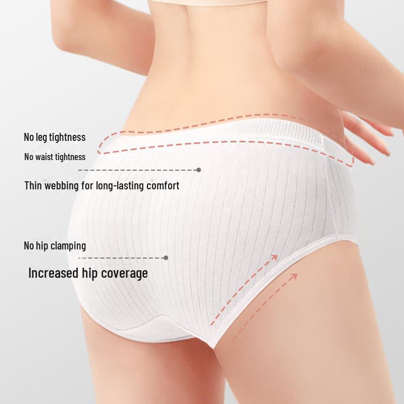 Cueca Descartável Listrada para Gravidez Diária - Estéril, Portátil, Amigável para Viagem, Embalada Individualmente para Mulheres