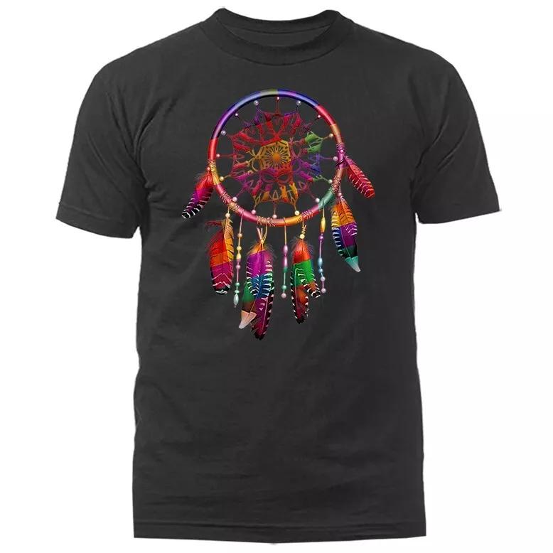 Colorful Dreamcatcher Feathers Tribal Native American T-shirt