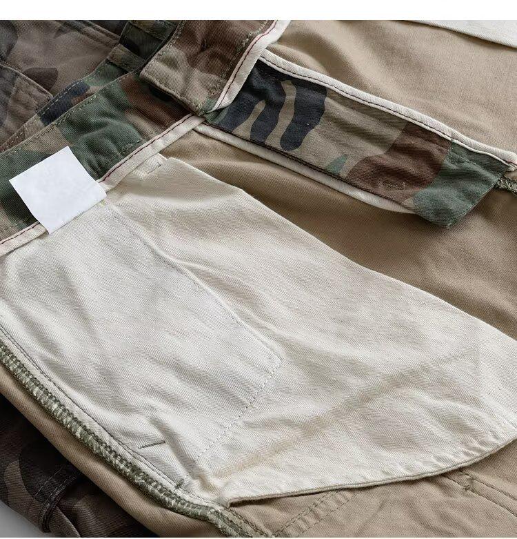 Heavyweight Cotton Men's Harajuku Retro Camo Workwear Shorts