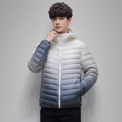 Mode Automne et Hiver Simple Changement Graduel de Couleur Doudoune Haut de Gamme pour Homme Duvet de Canard Blanc Repos