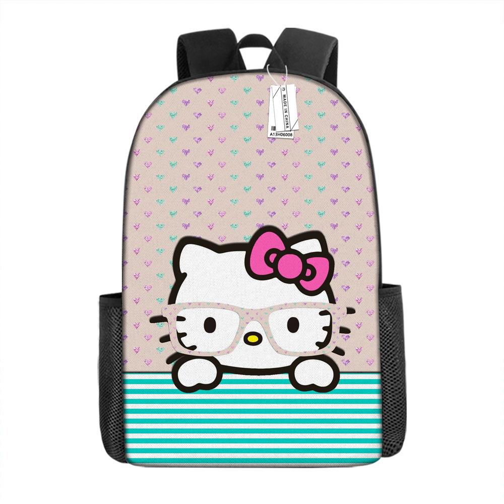 Hello Kitty Cartoon Backpack Ello Kitty Schoolbag Digital Printing Backpack
