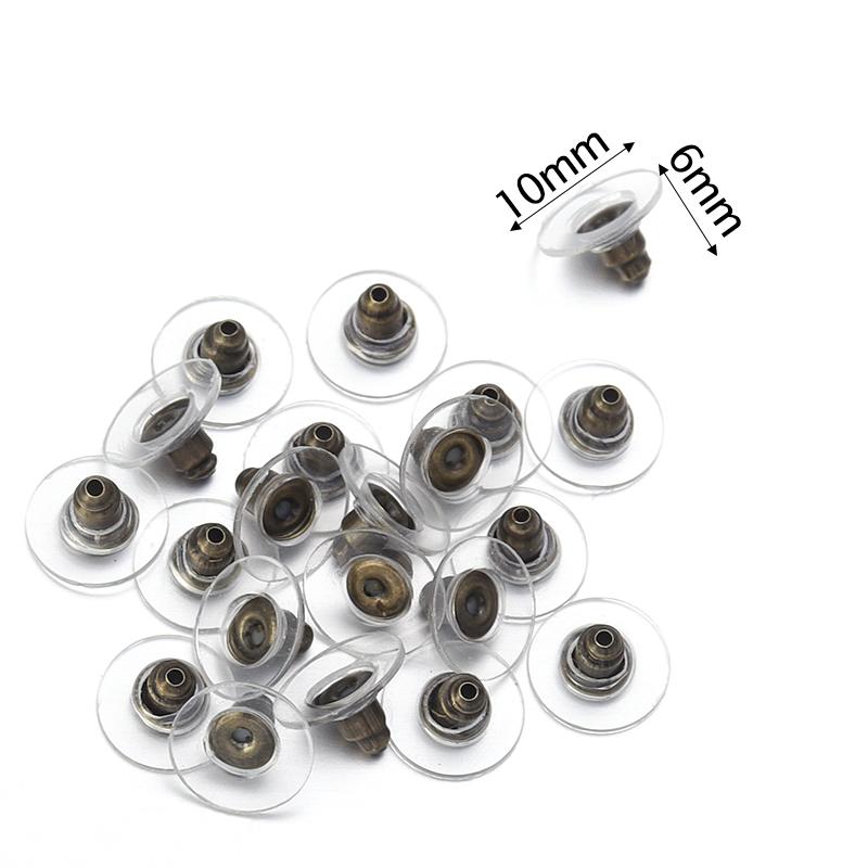 100-200pcs/Lot Rubber Ear Backs Stopper Earnuts Stud Earring Back Supplies For DIY Jewelry Findings Making Accessories Wholesale