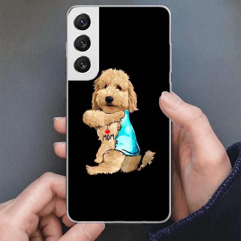 Pug I Love Mom Funny Dog Phone Case For Samsung Galaxy S25 S24 S23 Ultra S22 Plus S21 S20 FE S10 + S25Ultra S24U Soft Cover Shel