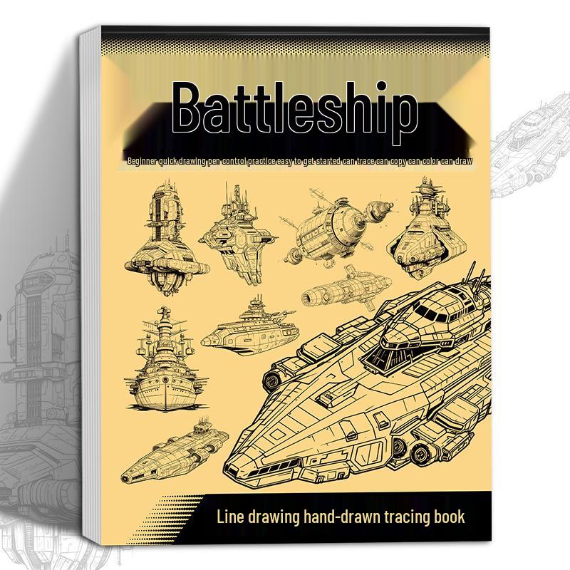Ancient Style Q Version Battleship & Mecha Manga Drawing Book for Kids: Tracing and Coloring Practice