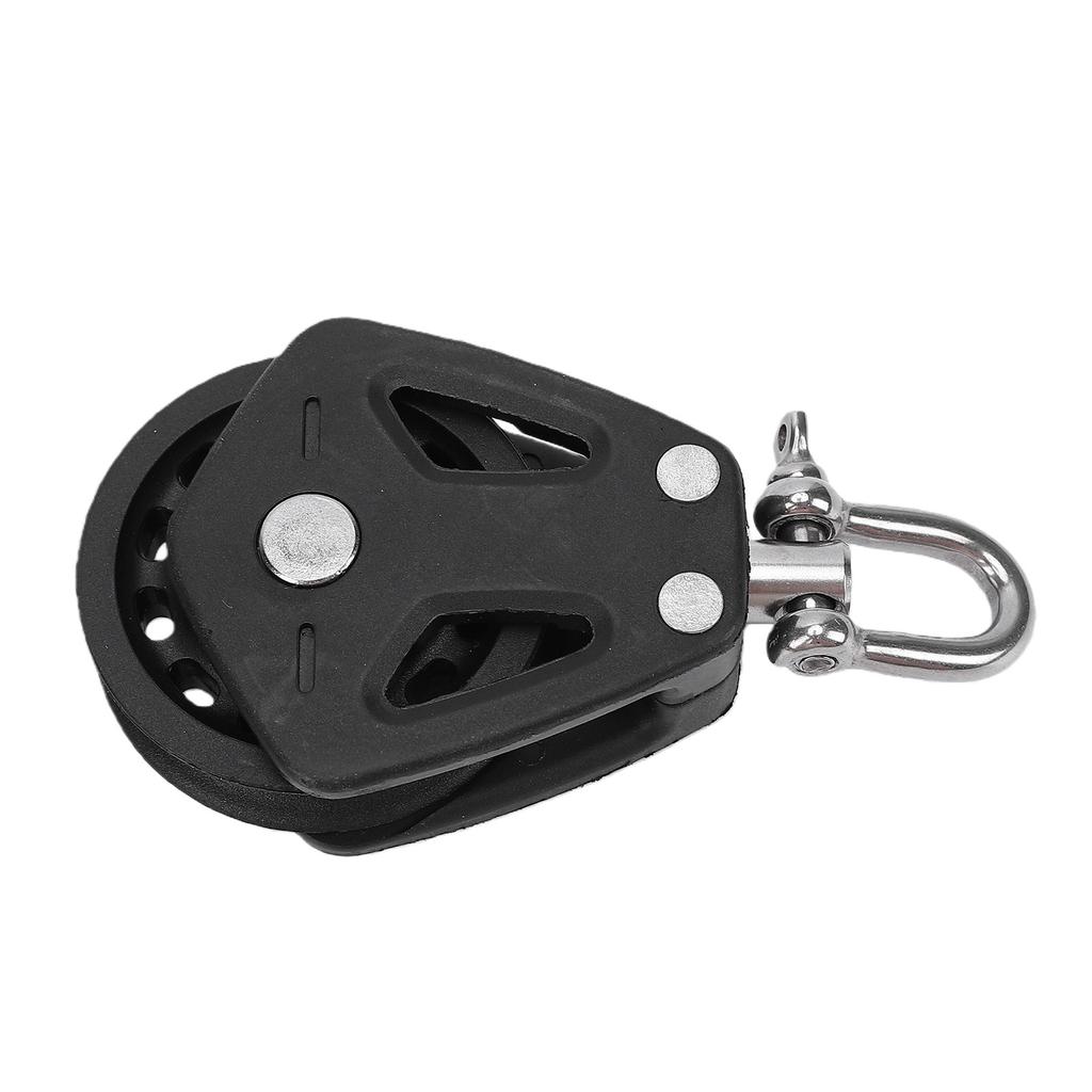 Carrucola Singola Girevole per Vela da 50mm Cuscinetto in Acciaio Inossidabile Ruota in Nylon Puleggia Marina per Guida Corde Marine