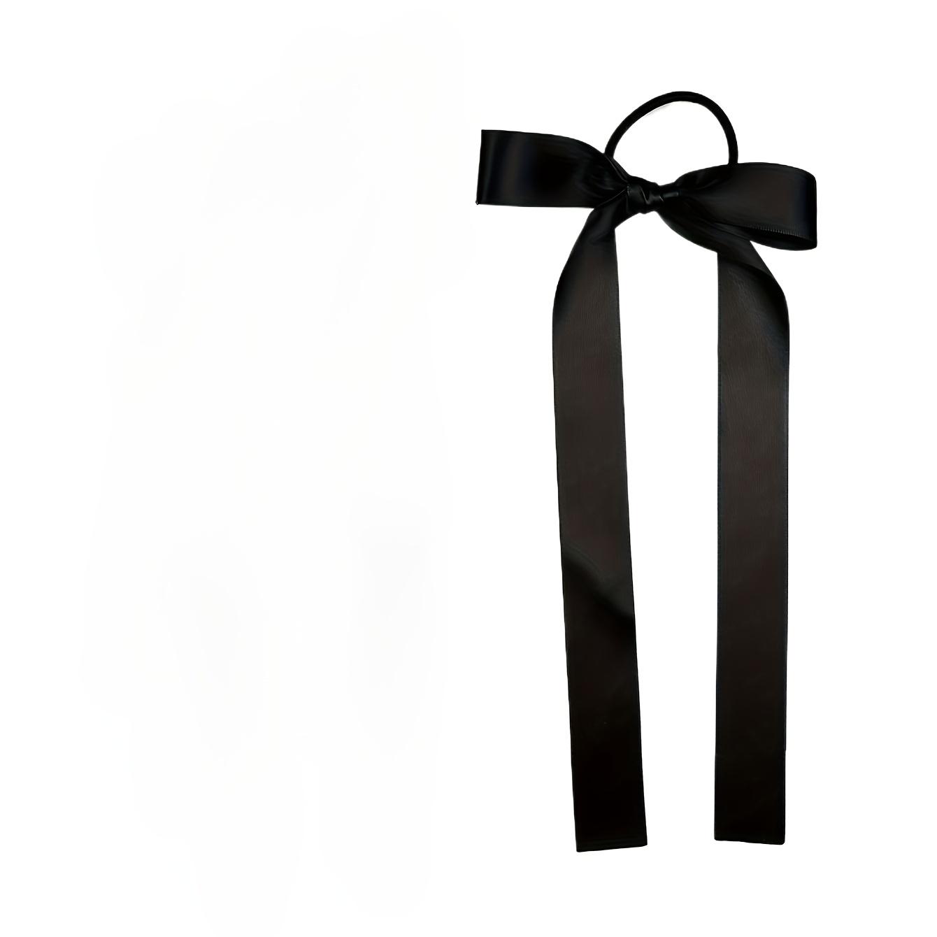 

Элегантные резинки для волос с бантом из ленты, модные эластичные резинки для волос для женщин и девочек, подходят для волос нормальной структуры чёрный