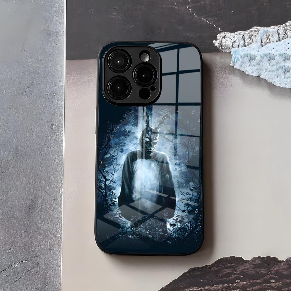 D-Donnie D-Darkos Phone Case For IPhone 17 Air 16 E Pro Max 15 14 13 Mini 12 Pro 11 Max Plus Black Glass Cover
