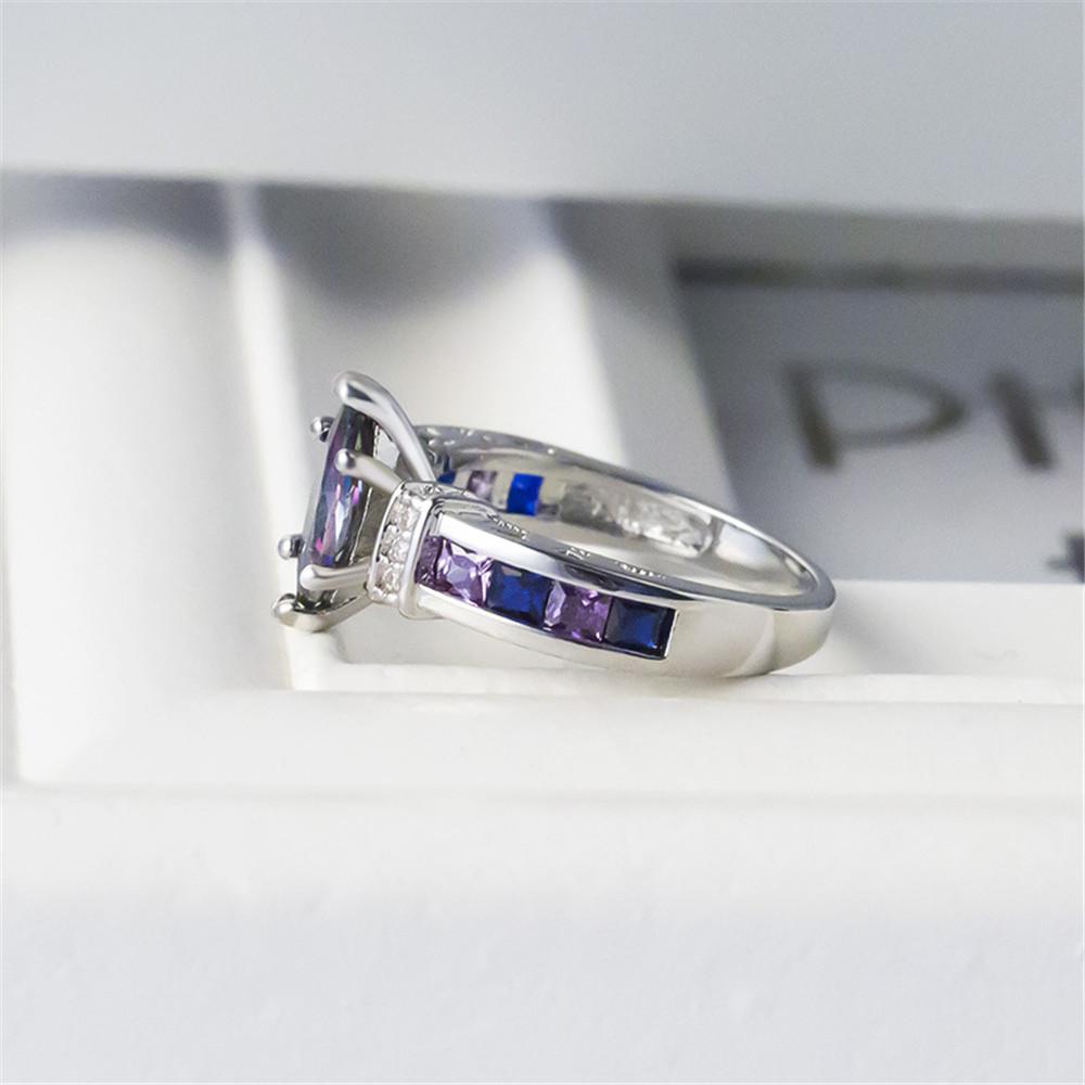 Huitan Special Marquise Shape Shiny Purple CZ Prong Setting Fashion Cocktail Party Rings for Women Size 6-10  lots bulk