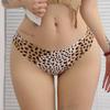 Women's Sexy Seamless Thong Ice Silk One-piece Leopard Print T-back Comfortable Fitness Quick-dry Underwear