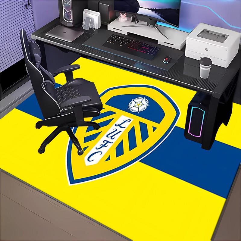 1PC Leeds United Crest Design Rug Game Carpet, Floor Mat for Bedroom Living Room Entryway Rug, Home Decor Idea Gift for Christmas birthday