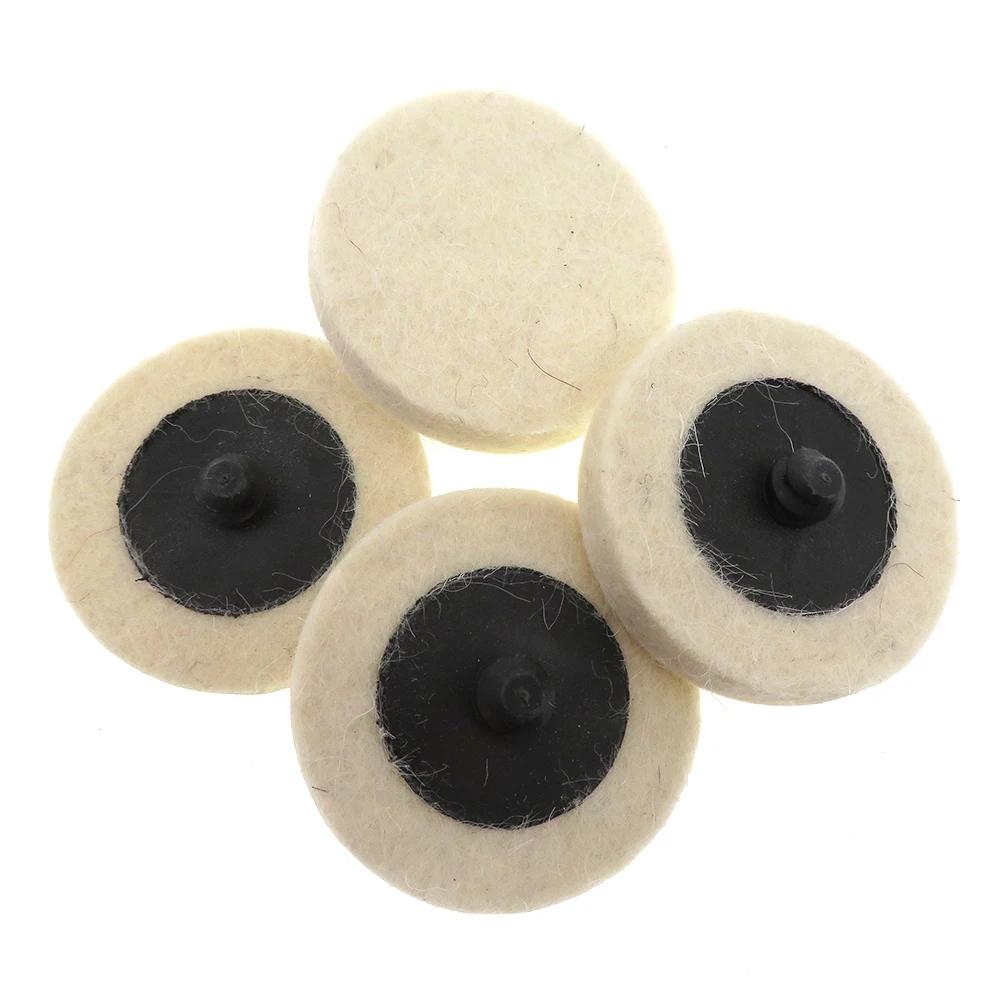2Inch 50MM Wool Felt Polishing Discs Round Wheel 1/10/12/22Pcs with 1/4" Shank Disc Holder for Polishing Variety Surface