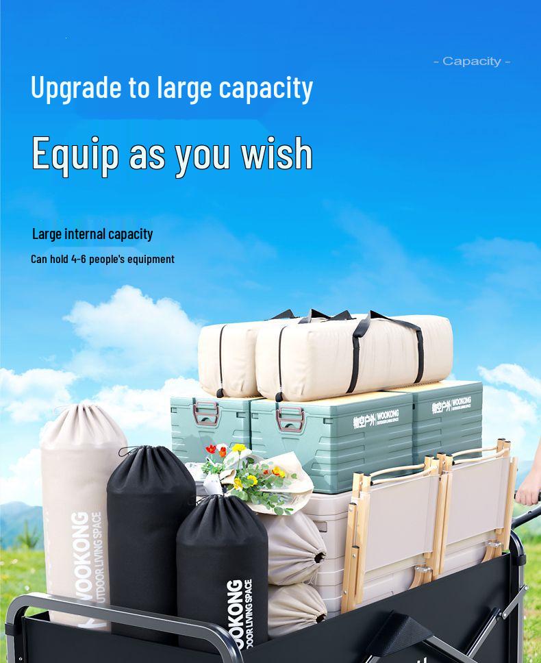 Foldable Outdoor Camping Cart - Portable Trolley for Travel and Picnic Essentials
