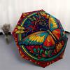 Colorful Butterfly Mandala Art Print, Vibrant Nature Design for Home Decor Umbrella, Cute Umbrella with Cute Design, Portable 3-Fold Compact Umbrella