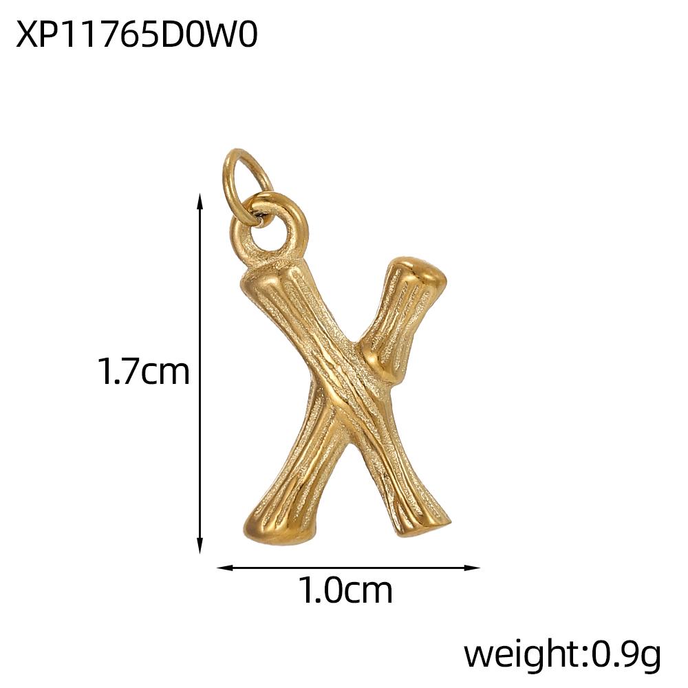 CARLIDANA Letter Charm Waterproof Stainless Steel Accessories DIY Jewelry Bamboo Knot Necklace Bracelet Alphabet Pendant