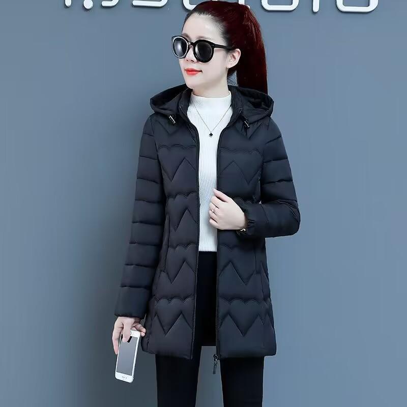 Hooded Winter Jacket Female Parka Removable Cap Cotton Coat Women's Mid-Long Korean New Loose Thicken Down Cotton Coat