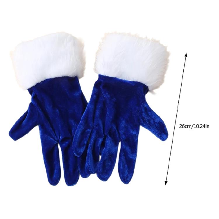2 lotti Guanti in Velluto a Tema Natalizio, Manopole Multicolore in Peluche, Guanti Traspiranti per Eventi Serale e Celebrazioni