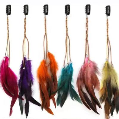 Feather Hair Pin Colorful Leather Long Tassel Hair Clip Easy Matching Headgear Theme Parties Hair Accessories
