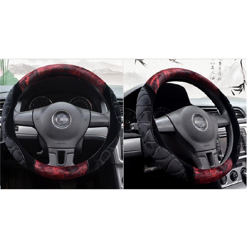 Nytt Universellt Kort Plysch Rattöverdrag Flockning Bilhandtag Varmt och Halkfritt