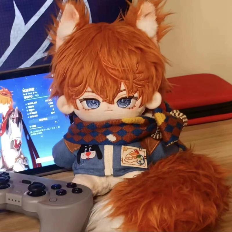 20cm Niedliche Baumwollpuppe Spielzeug Stofftier Genshin Impact Tartaglia Ajax Idolpuppe für Freunde Erwachsene Sammler Anziehpuppen