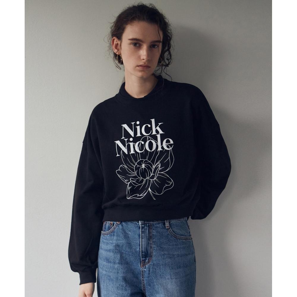 

NICKNICOLE NICOLE NARCISSUS FLOWER CROP SWEATSHIRTBLACK