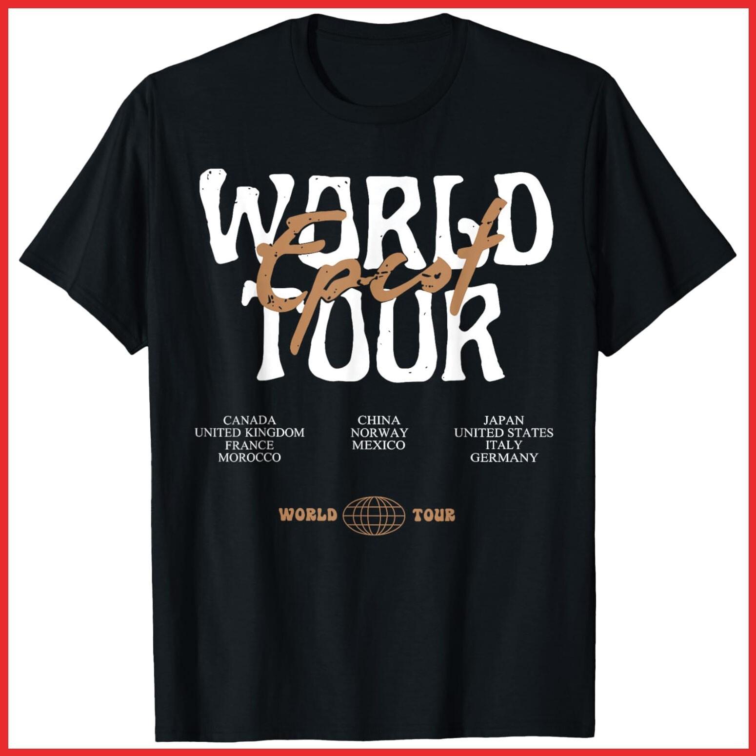 Drinking Around The World Epcot Tour Black Cotton T-Shirt S-5XL L